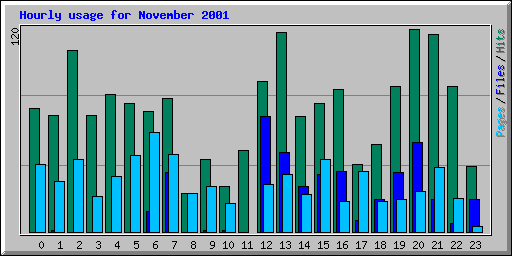 Hourly usage for November 2001