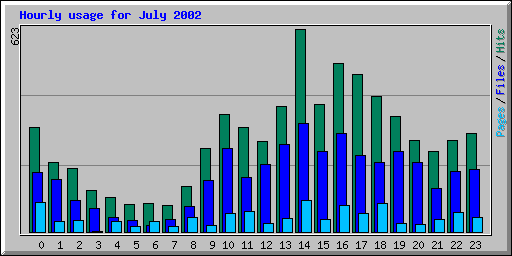 Hourly usage for July 2002