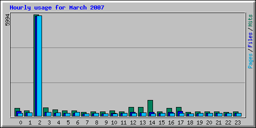 Hourly usage for March 2007