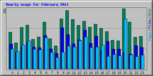 Hourly usage for February 2011