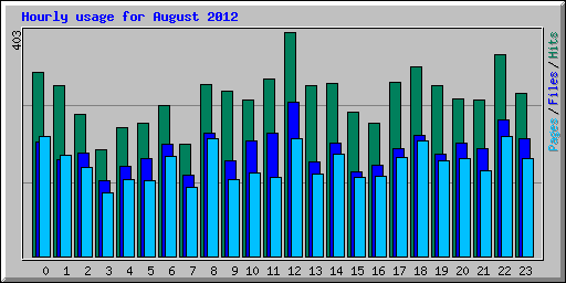Hourly usage for August 2012