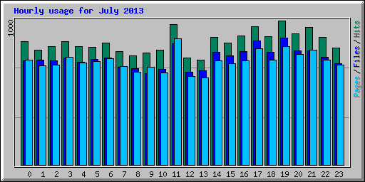 Hourly usage for July 2013