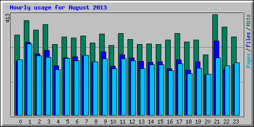 Hourly usage for August 2013