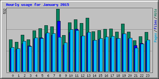 Hourly usage for January 2015