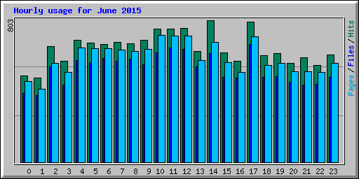 Hourly usage for June 2015