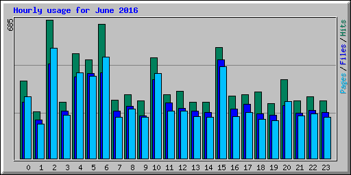 Hourly usage for June 2016